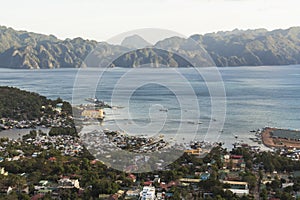 View on the bay of Coron from high hill in the philippines