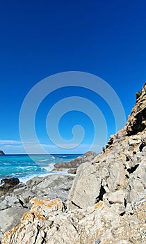 view on a bay with small beach