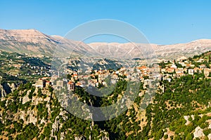 View of Bcharre (Bsharri) in Lebanon.