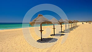 View on the beach Alvor in Algarve, Portugal photo