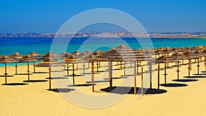 View on the beach Alvor Poente in Algarve, Portugal