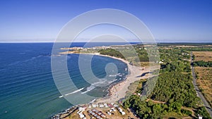 View of a beach on the Black Sea coast from Above