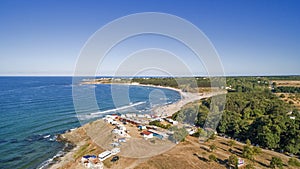 View of a beach on the Black Sea coast from Above