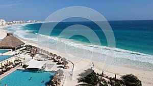 View of a beach in Cancun Mexico