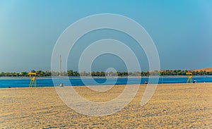 View of a beach in the central Abu Dhabi, UAE