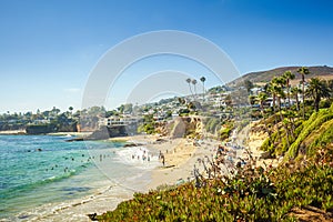 View on a beach from Heisler Park in Laguna Beach