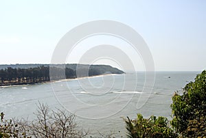 View beach from the hill on the opposite bank