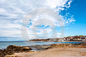 View of the beach inside the city of Porto Torres