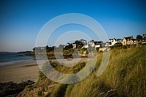 View on the beach of lancieux in cotes d`armor