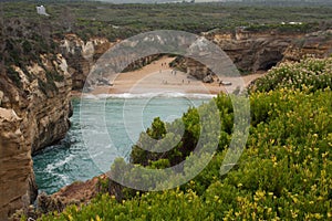 A view at the beach at the Loch Ard Gorge at the Great Ocean Road in Australia photo