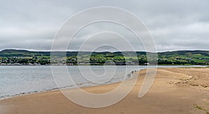 View of the beach and Lough Foyle at Magilligan Point in Northern Ireland