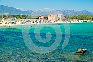 View of the beach of Nora, Sardinia