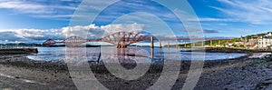 A view from the beach in Queensferry out across the Firth of Forth, Scotland