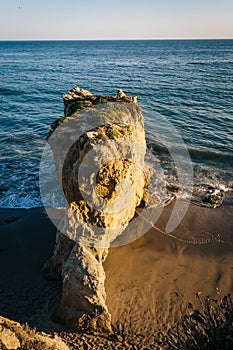 View of the beach and a sea stack at El Matador State Beach, Mal