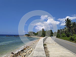 view of the beach and streets at the Tanjung Manis tourist park complex, Buol district