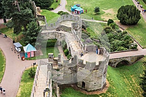 View of the Bear and Clarence Towers from the top of Warwick Castle. England photo