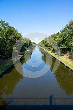 View on Beatrix canal near Eindhoven in sunny day