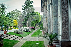 View of beautiful Ball Game Hall and the Royal Garden, Prague - Czech Republic