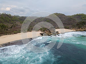 View of beautiful beach with nice coral