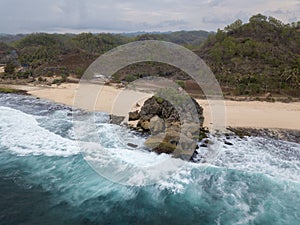 View of beautiful beach with nice coral