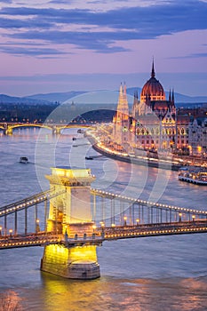 View of beautiful Budapest at Dusk, Hungary