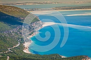 View of the beautiful coastal landscapes of the Arrabida region