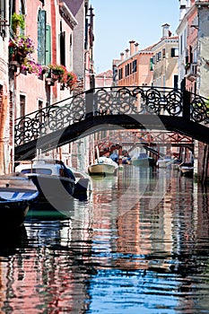 View of beautiful colored venice canal