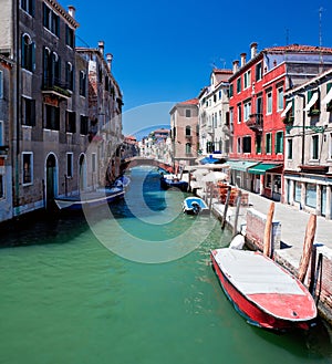 View of beautiful colored venice canal