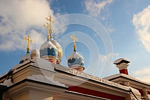 View of the beautiful domes of the temple