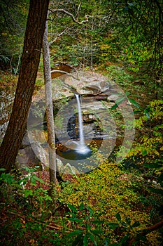 View of beautiful Flat Lick Falls near Gray Hawk, Kentucky