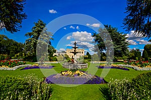 View of beautiful gardens in Brodsworth Hall