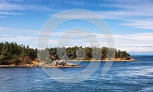 View of Beautiful Gulf Islands during a sunny day.