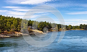 View of Beautiful Gulf Islands during a sunny day.