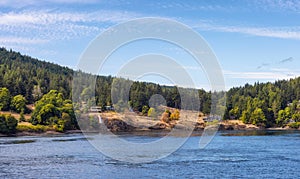 View of Beautiful Gulf Islands during a sunny day.