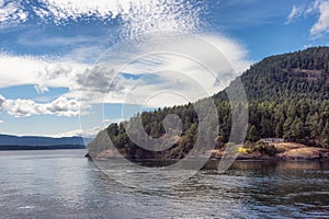 View of Beautiful Gulf Islands during a sunny day.