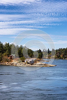 View of Beautiful Gulf Islands during a sunny day.