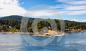 View of Beautiful Gulf Islands during a sunny day.