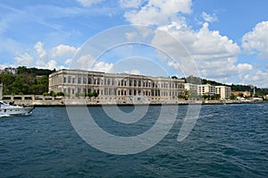 view of a beautiful hotel from a Bosphorus cruise