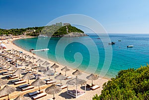 View on beautiful Jale beach in Himare, Albania photo