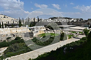View of beautiful Jerusalem old town and the Temple Mount.