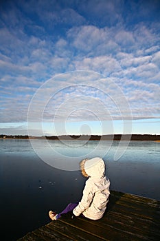 View on a beautiful lake in scandinavia in denmark