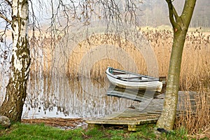View on a beautiful lake in scandinavia in denmark