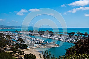 View of beautiful marina from above