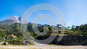 View of beautiful Merapi Mountain in Yogyakarta, Indonesia