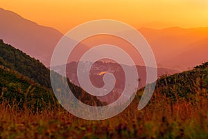 View of a beautiful mountain valley