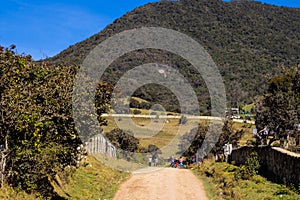 View of  the beautiful mountains of the municipality of La Calera located on the Eastern Ranges of the Colombian Andes