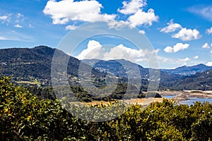 View of  the beautiful mountains of the municipality of La Calera located on the Eastern Ranges of the Colombian Andes