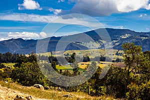 View of  the beautiful mountains of the municipality of La Calera located on the Eastern Ranges of the Colombian Andes