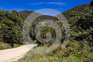 View of  the beautiful mountains of the municipality of La Calera located on the Eastern Ranges of the Colombian Andes