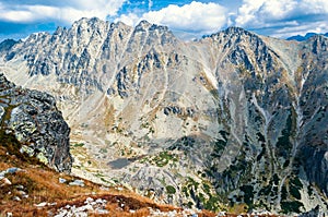 View of beautiful mountains from Solisko in High Tatras, Slovakia